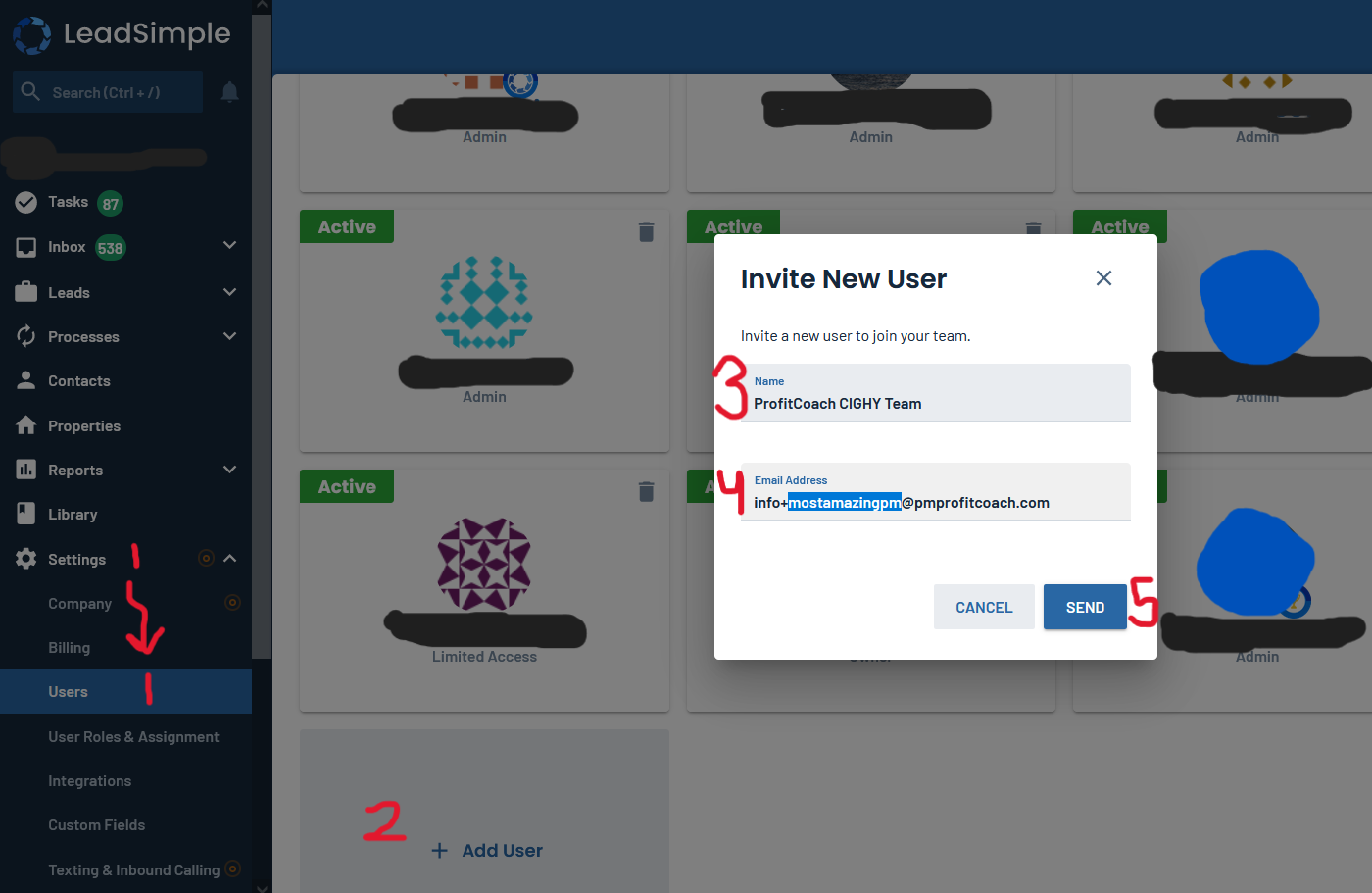 How to add a user in LeadSimple